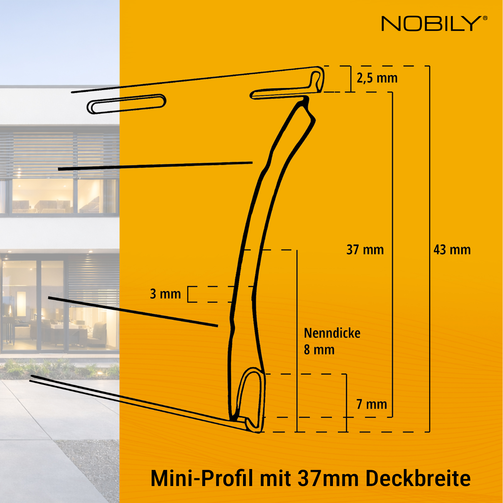 1x Rolladen Lamelle aus Aluminium in Anthrazit, 37mm Deckbreite, 980mm Länge